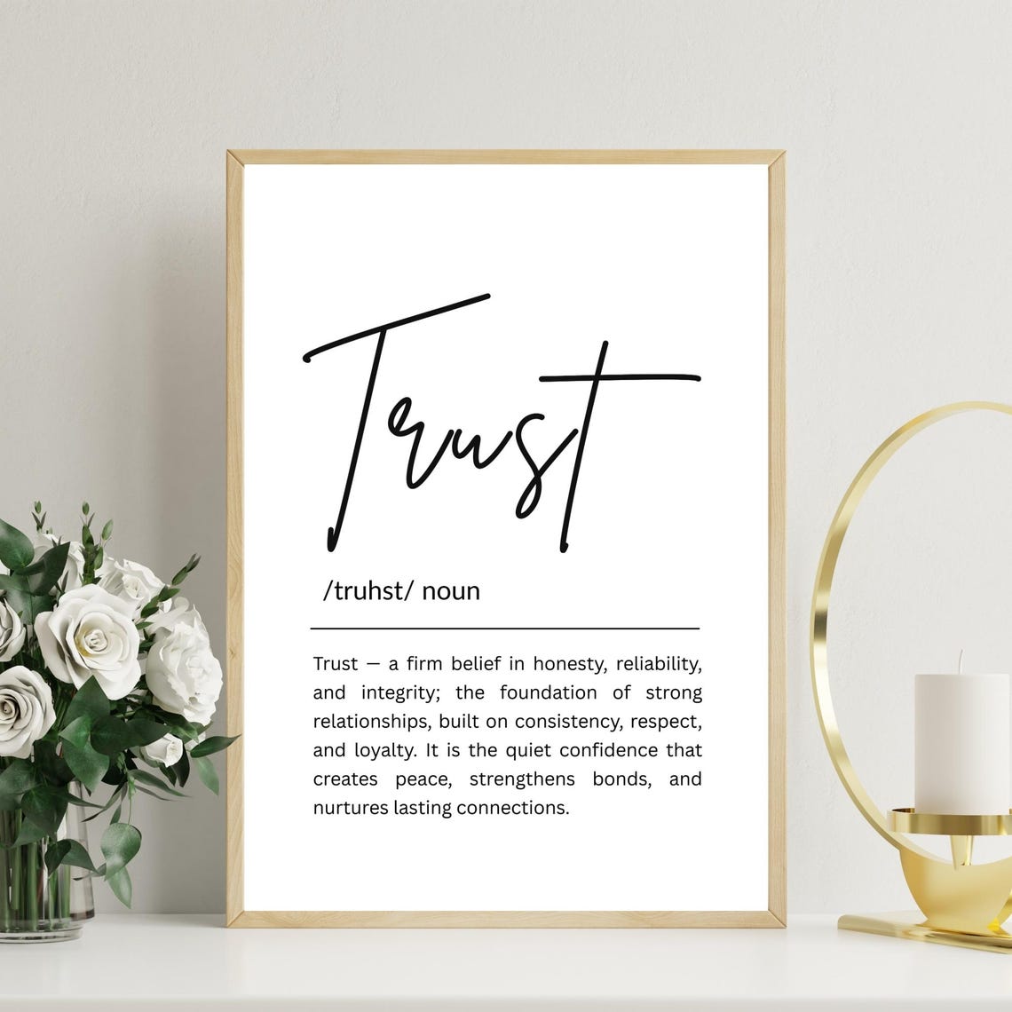 Trust Definition Dictionary Style Minimalist Typography Poster