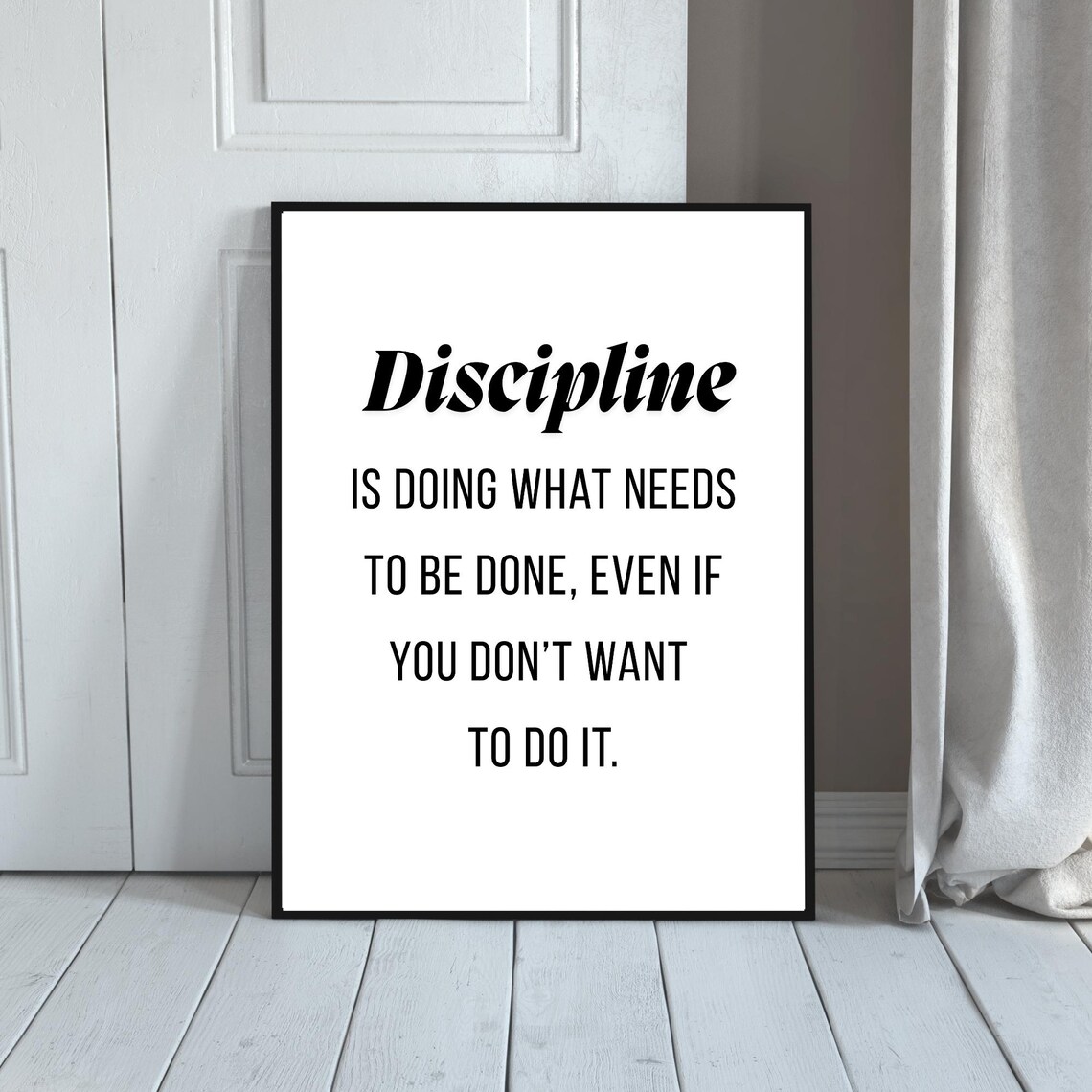 Discipline Quote Art Print Inspirational Home Office Decor