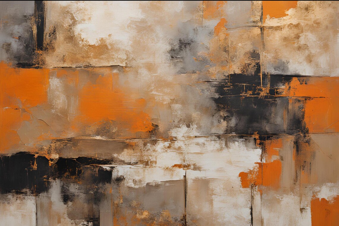 Burnt Orange Contemporary Abstract Art Print Earth Tone Abstract Art Print Orange Modern Wall Decor Orange Bedroom Wall Art - Image 6
