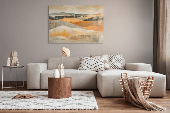 Abstract Landscape Oil Painting Print Vintage Landscape Wall Art Rustic Wall Art Nature Artwork Abstract Wall Art