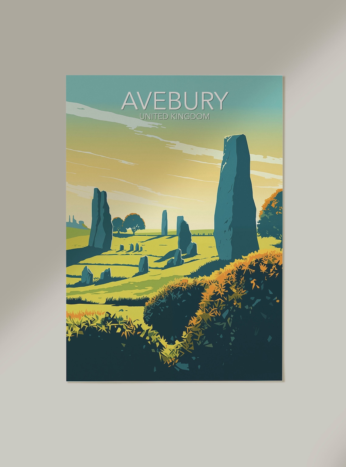 Avebury Art Print, Modern Poster Print