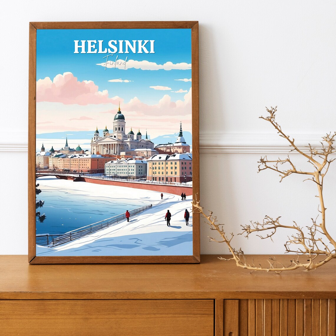 Winter In Helsinki Travel Poster, Europe Wall Art - Image 3