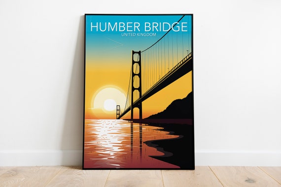 Humber Bridge Art Print Modern Poster Print Available In Many Sizes Or