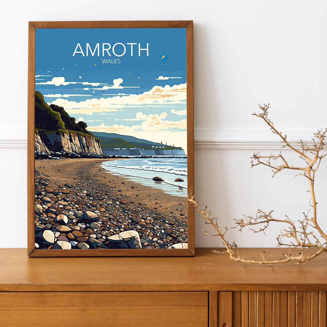 Amroth Pembrokeshire Wales Travel Poster - Image 2