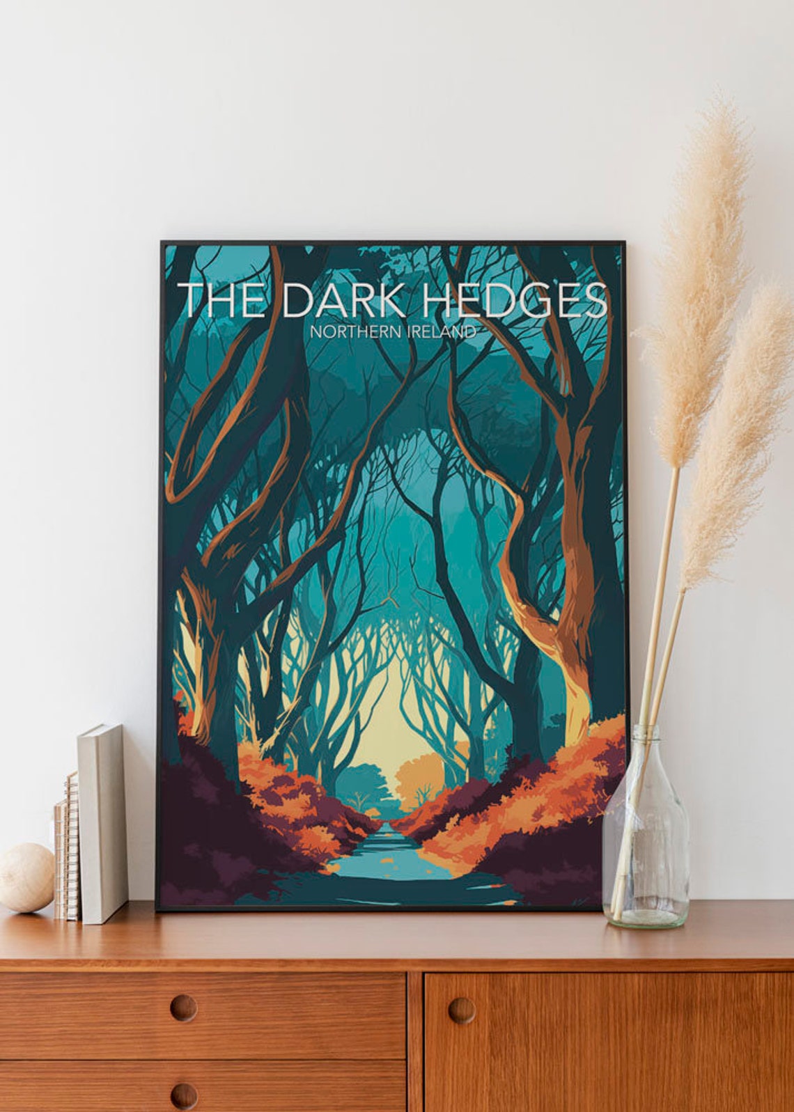 Dark Hedges Beech Tree Tunnel Northern Ireland Vintage Travel Poster - Image 2
