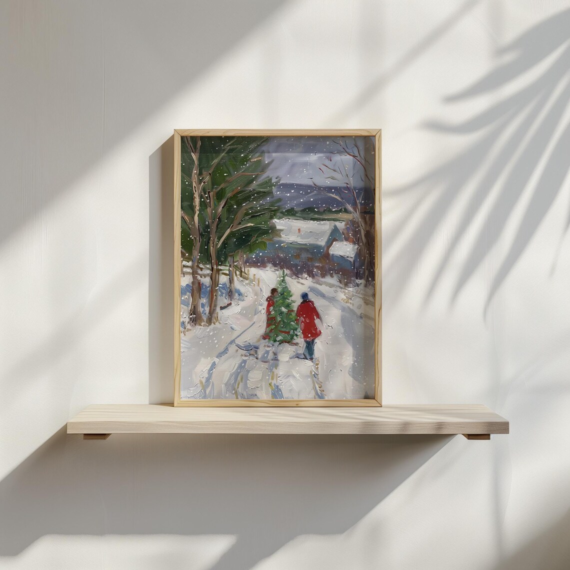 Taking Our Tree Home - Christmas Art Print - Image 3