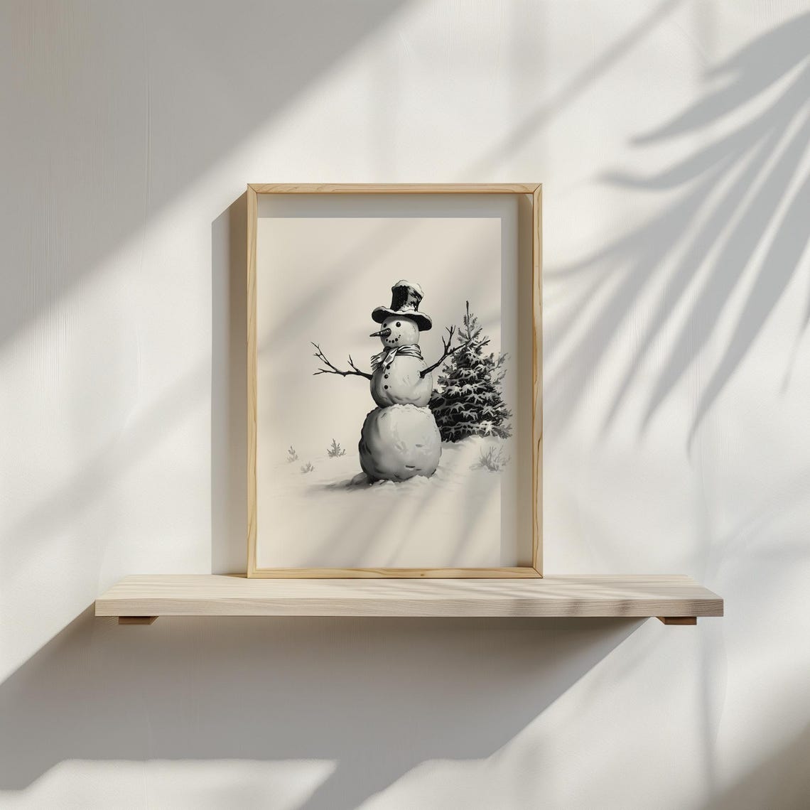 Snowman - Vintage Art Print - Image 3