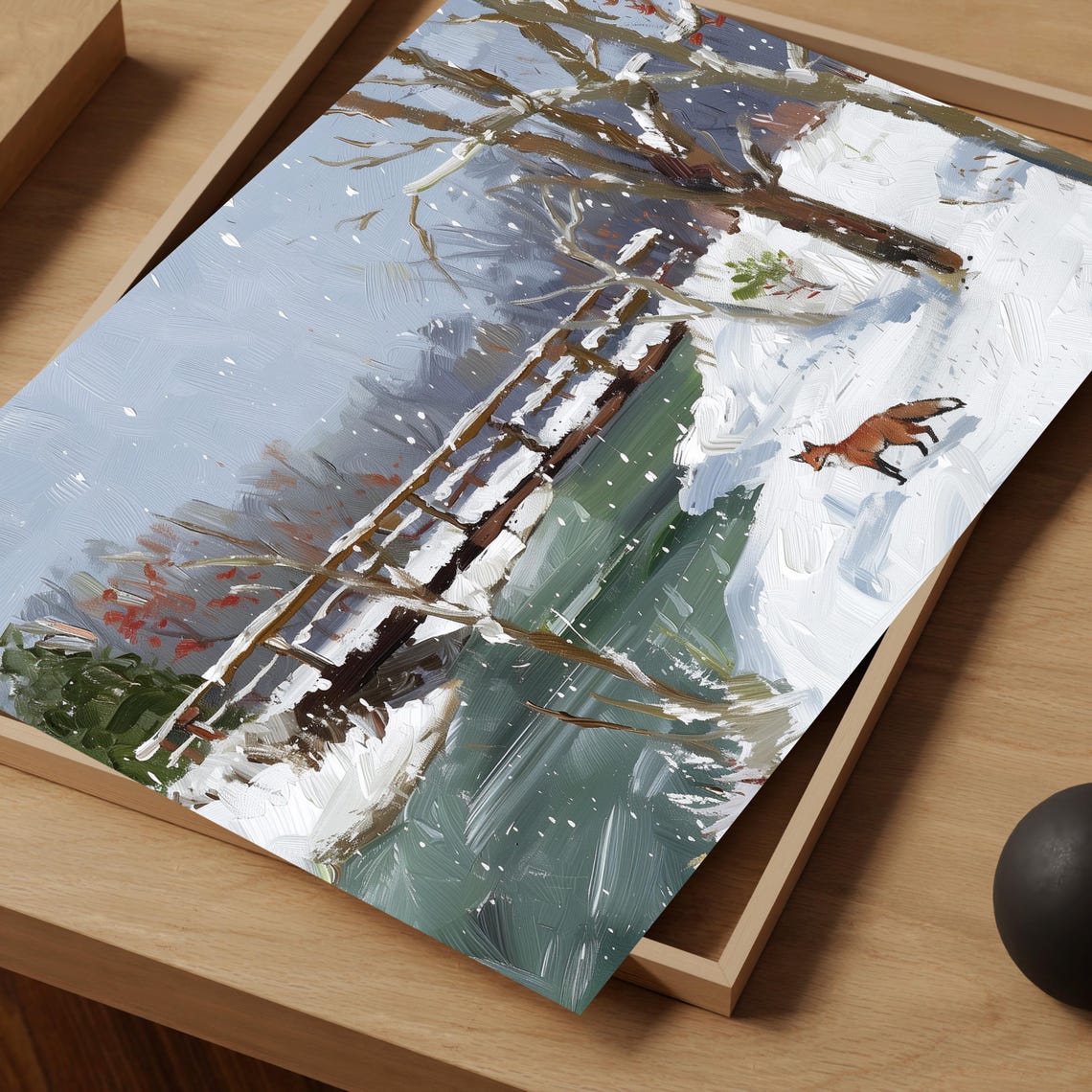 Winter Creek Landscape Art Print Unframed - Image 2