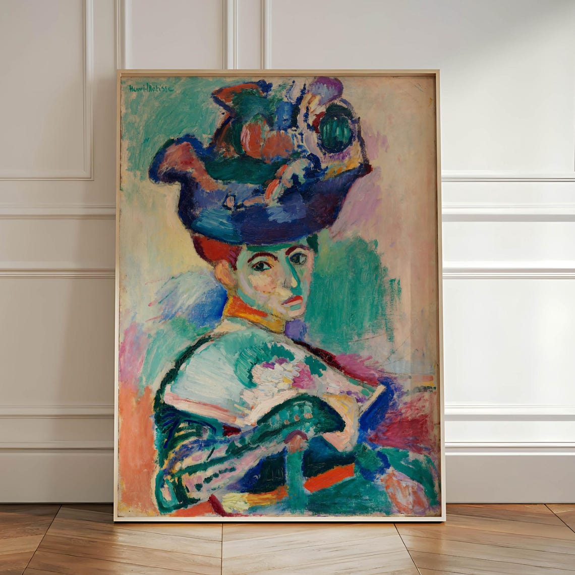 Henri Matisse Art Expressive Fauvist Portrait Print Colorful Avant Garde Art Bold Feminine Painting Modern Home Decor Woman With A Hat