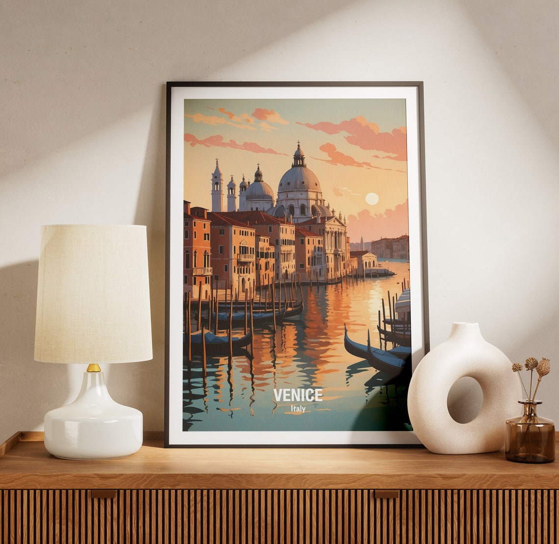 Venice Italy Grand Canal Sunrise Gondolas Salute Church Poster - Image 3