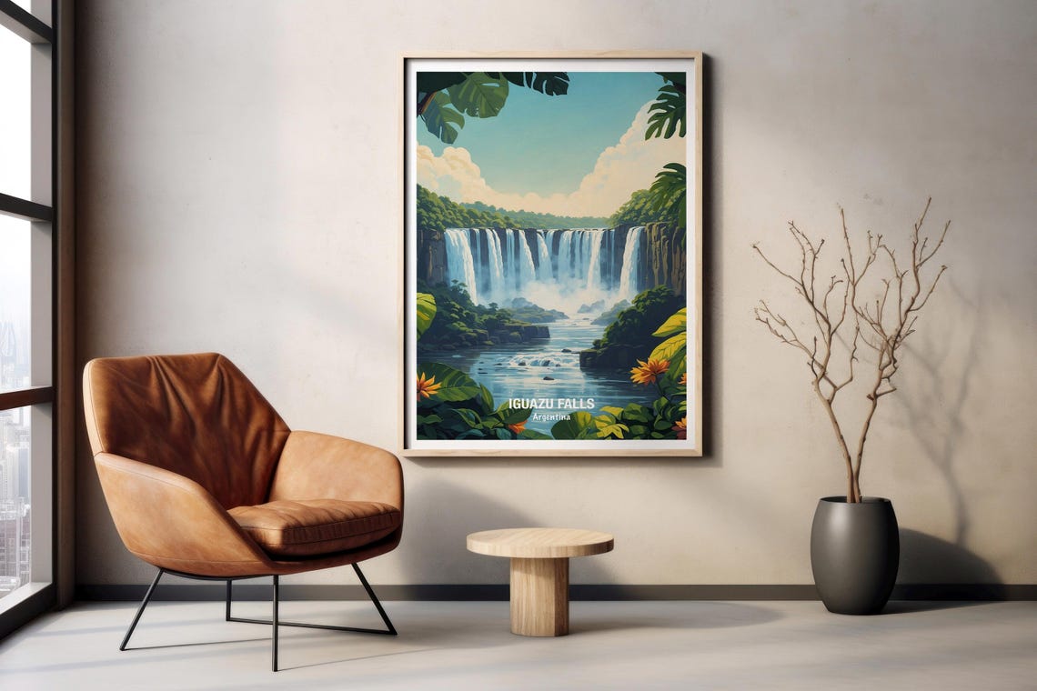 Iguazu Falls Argentina Wide Jungle Cascade Nature Art Poster - Image 2