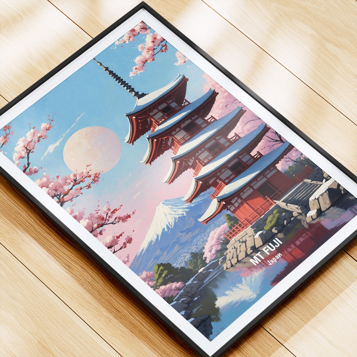 Mount Fuji Chureito Pagoda Cherry Blossom Japan Travel Poster - Image 4