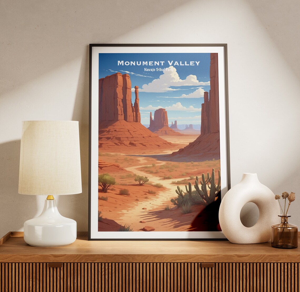 Monument Valley Navajo Tribal Park Red Buttes Desert Road Poster - Image 3