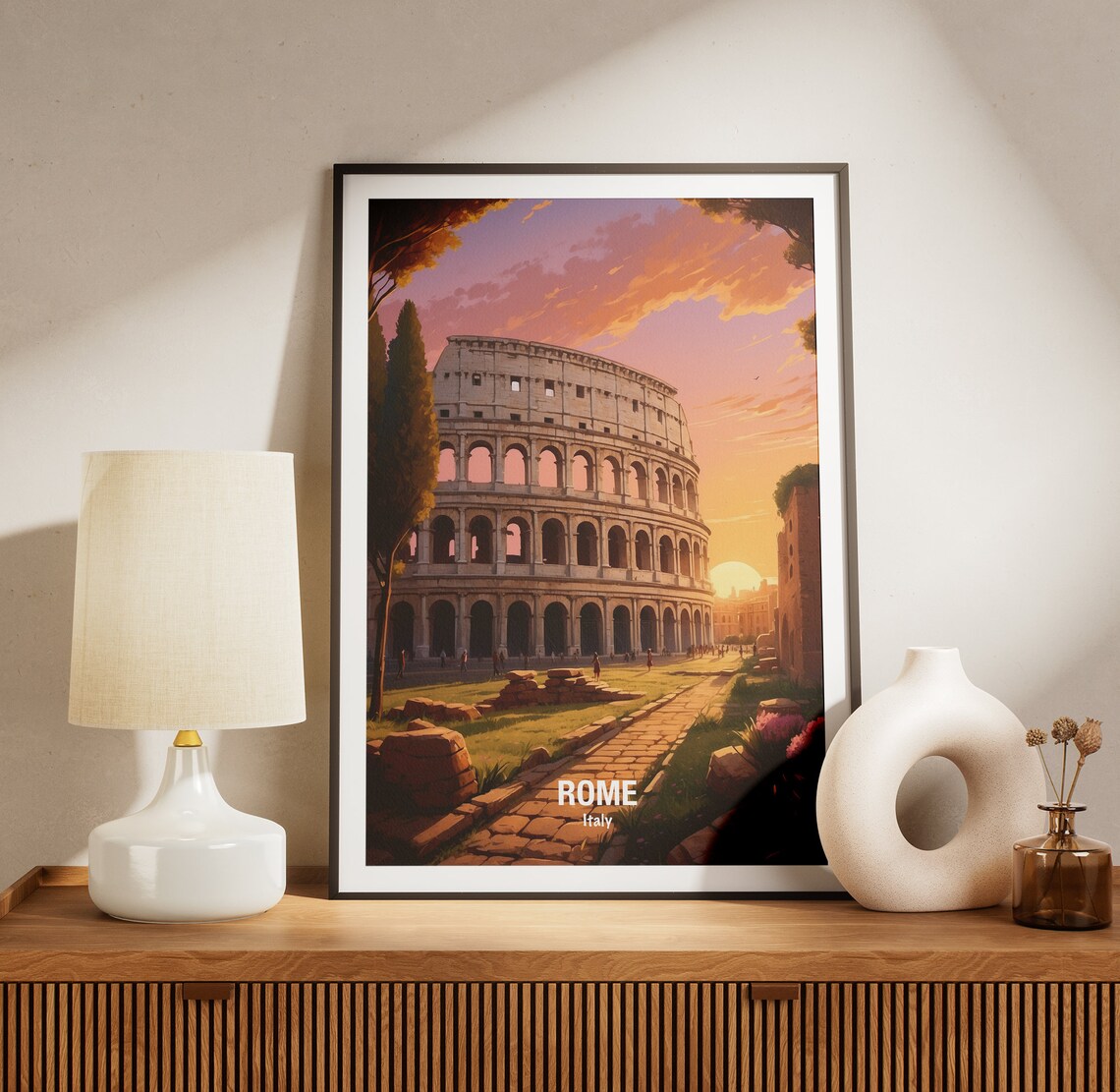 Rome Italy Colosseum Ancient Sunset Skyline Eternal City Poster - Image 3