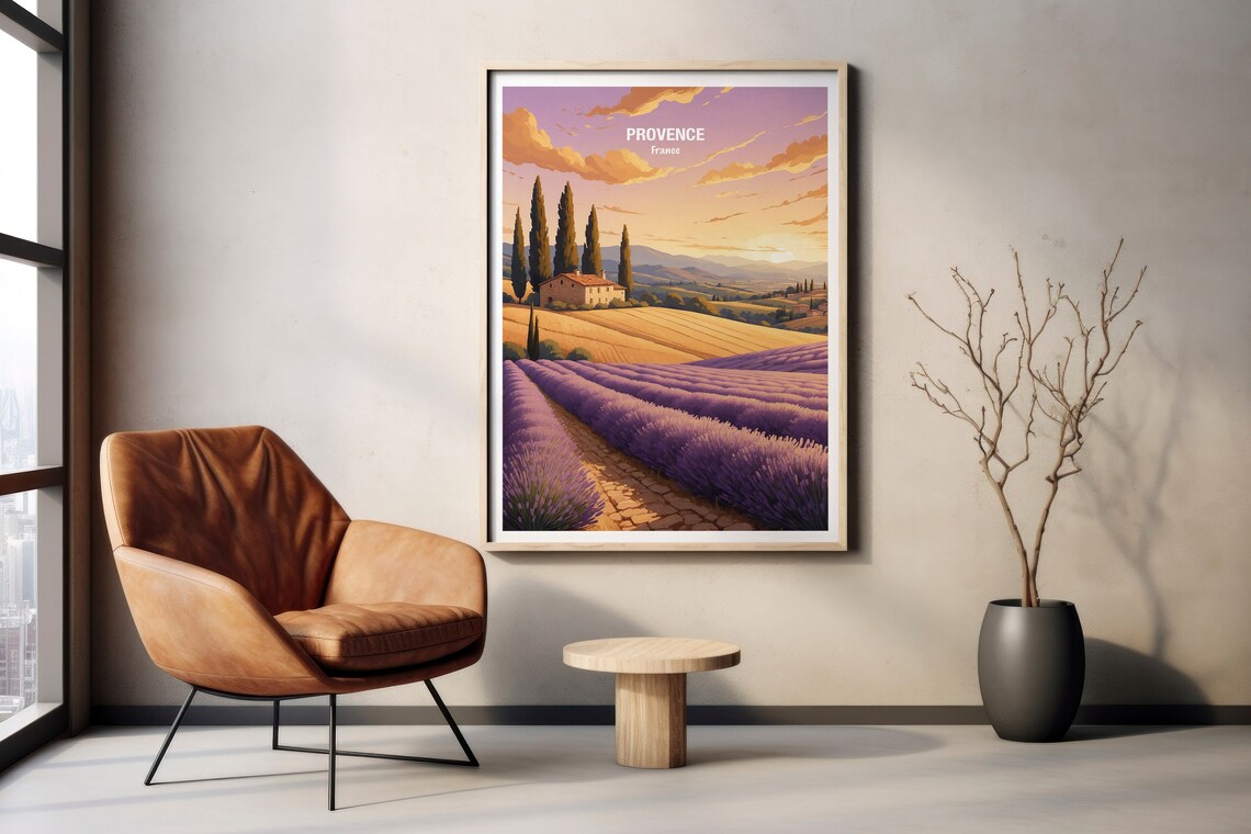 Provence France Lavender Fields Sunset Farmhouse Hills Poster - Image 2