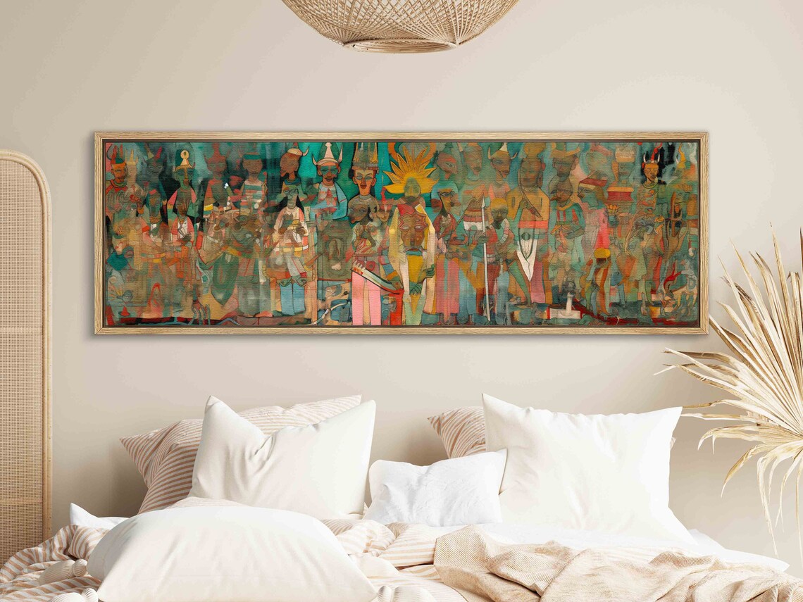 Panoramic Modern Abstract Wall Art, Boho Wall Art Print - Image 2
