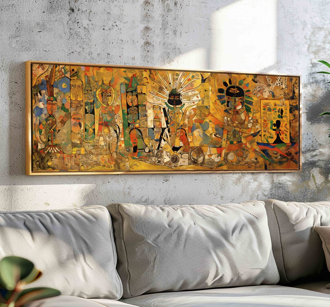 Horizontal Modern Boho Panoramic Wall Art Print
