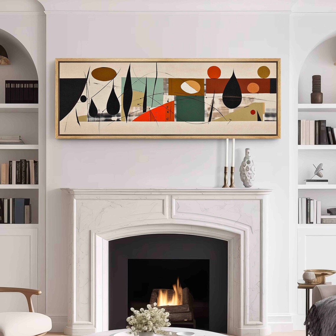 Mid Century Modern Geometric Art Print, Long Horizontal - Image 3