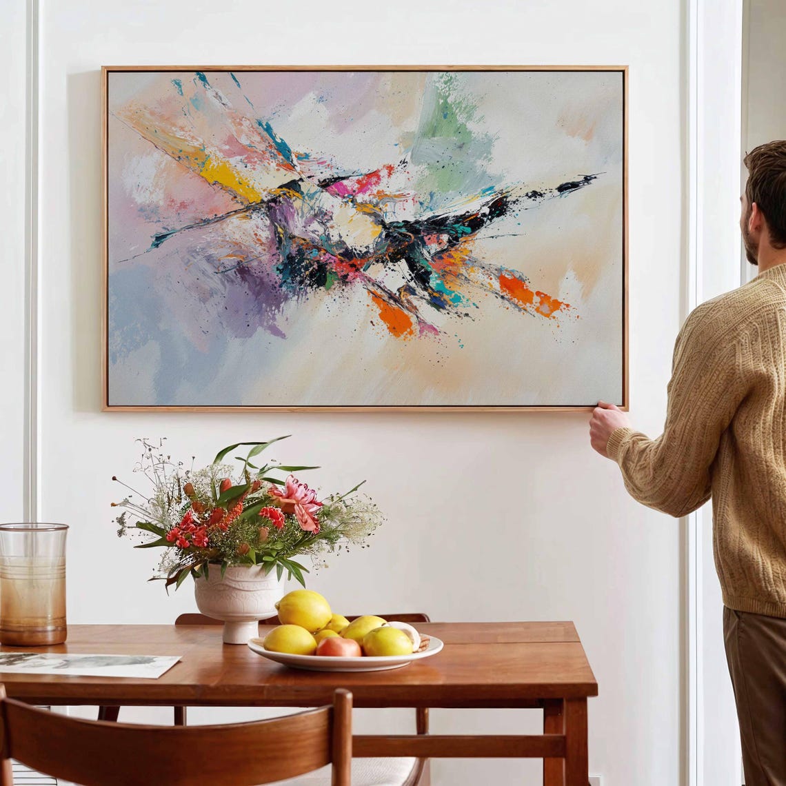 Abstract Bird In Flight Expressive Splatter Colorful Modern Art Print