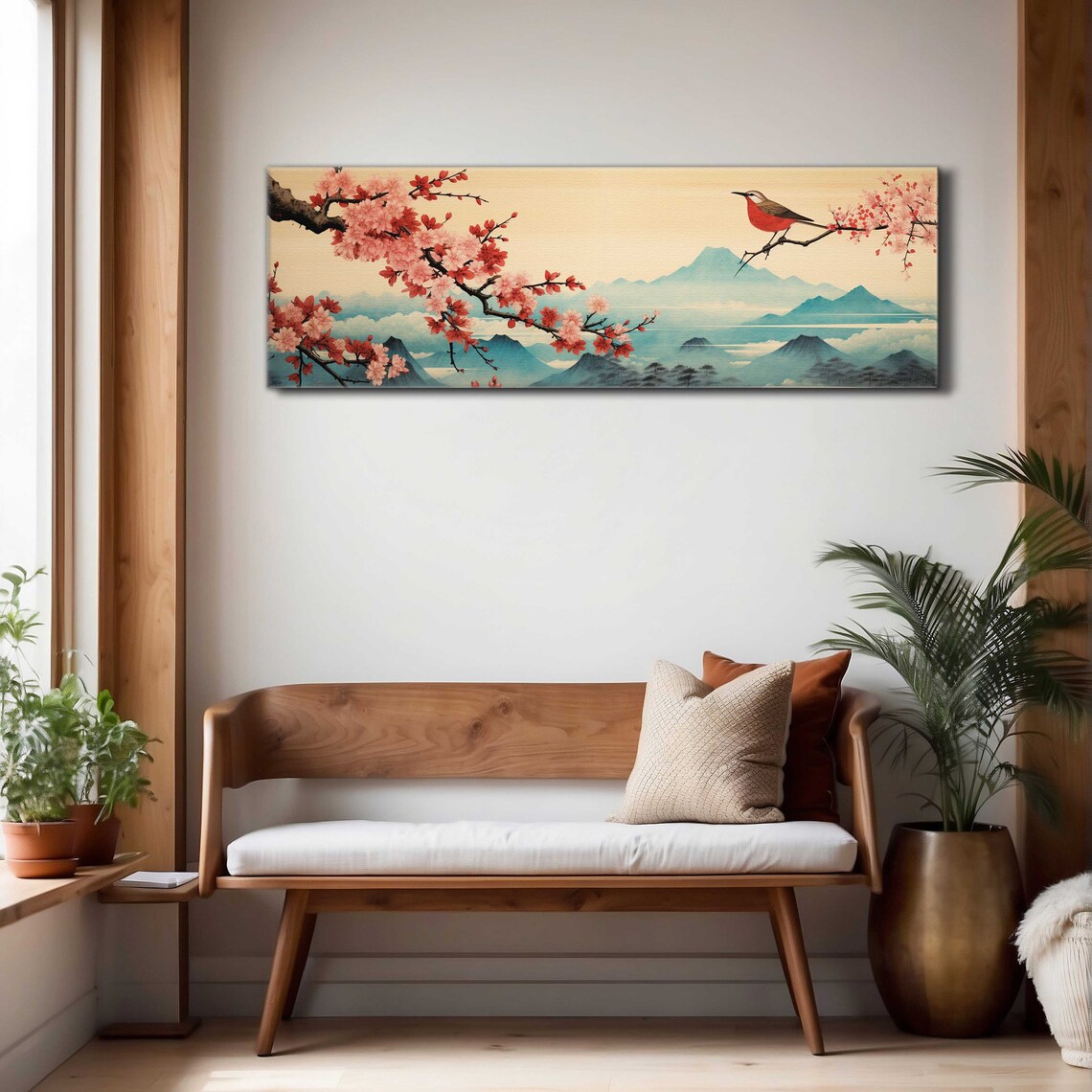 Cherry Blossom Japanese Landscape Art Print - Image 4