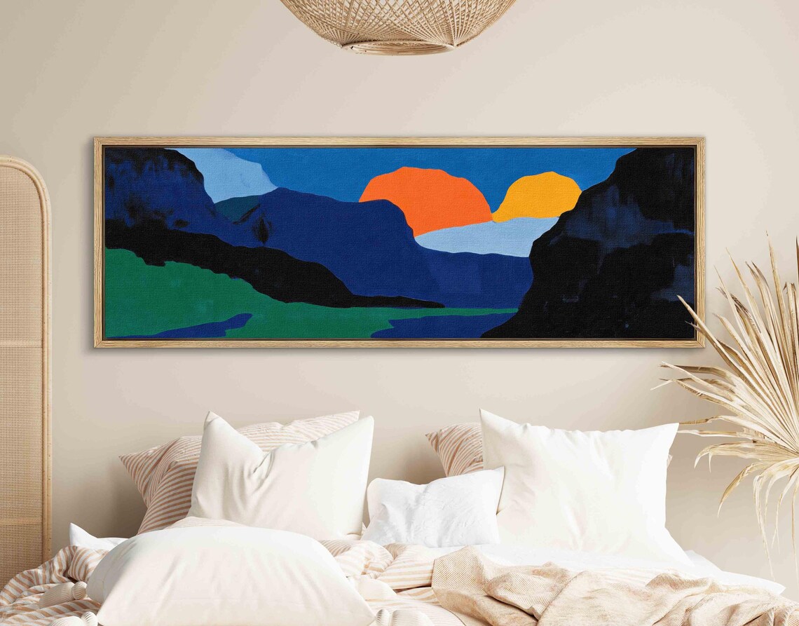 Modern Landscape Art Print, Minimal Horizontal Panorama - Image 2