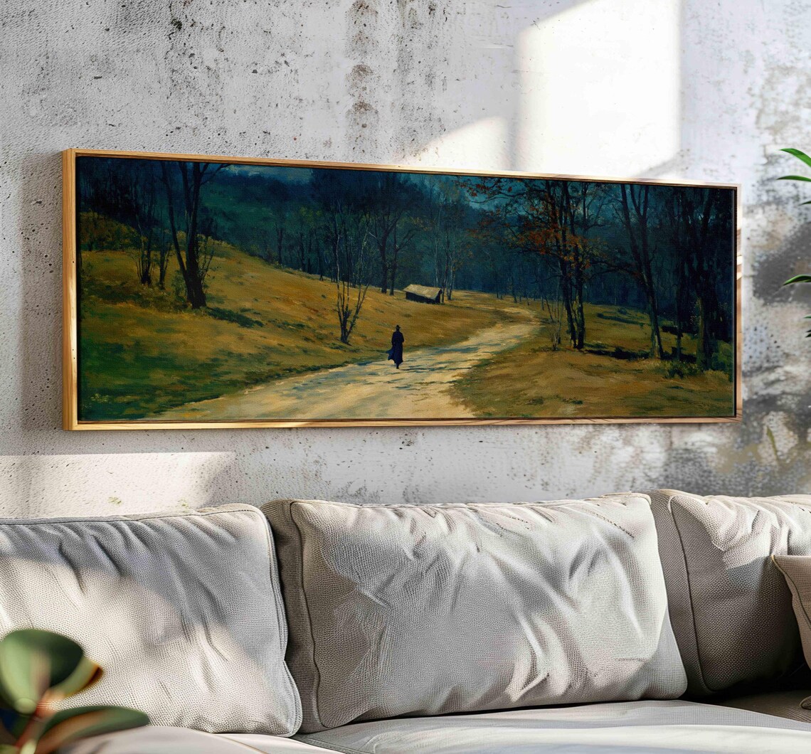 Moody Vintage Panoramic Landscape Poster Print