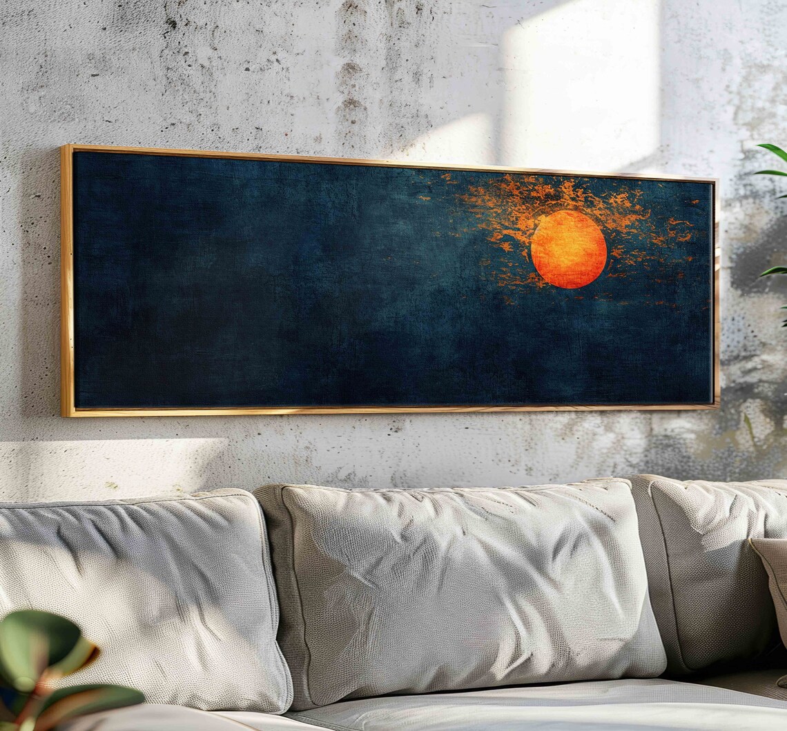Minimalist Moody Sunset Panoramic Wall Art Print