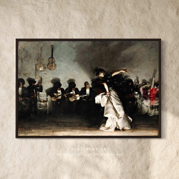 John Sargents Hand Painted Masterpiece Reproduction Of The Spanish Dancer Customizable Sizes Print Also Available
