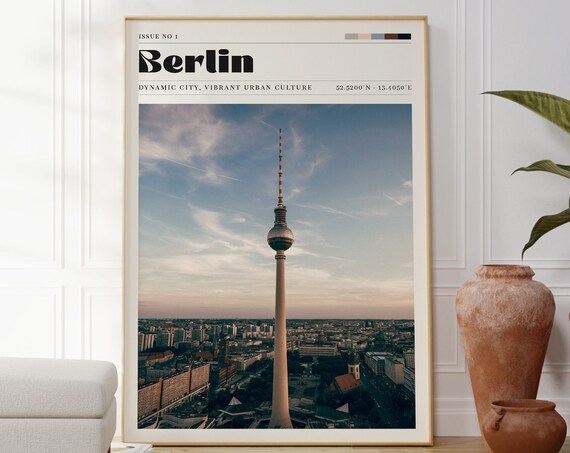 Berlin Germany TV Tower City Travel Poster Photography Wall Decor Art