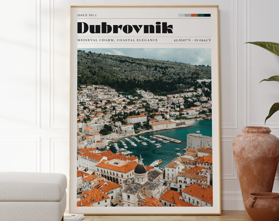 Dubrovnik Croatia Medieval Old Town Adriatic Coast Travel Photo Poster