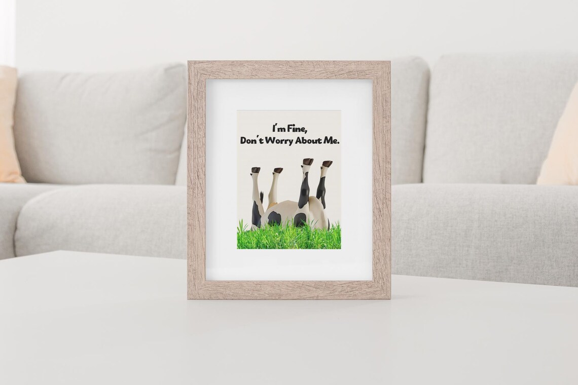 Cow Print Funny Saying Poster, Quirky Decor - Image 2
