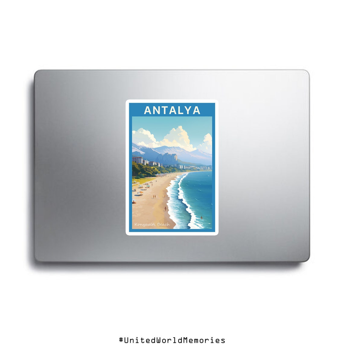 Antalya Konyaalti Beach Sunny Turquoise Coastline Travel Poster - Image 2