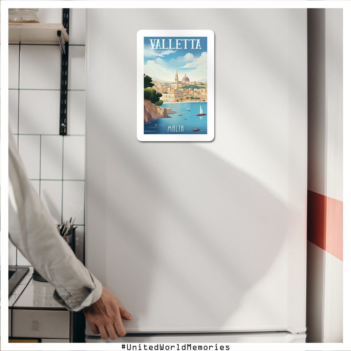 Valletta Malta Grand Harbor Sailboats Skyline Vintage Travel Poster - Image 4
