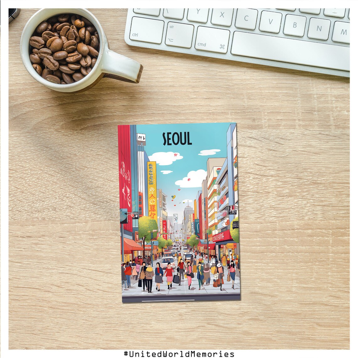 Seoul Myeongdong Shopping Street Bustling Korea City Travel Poster - Image 4