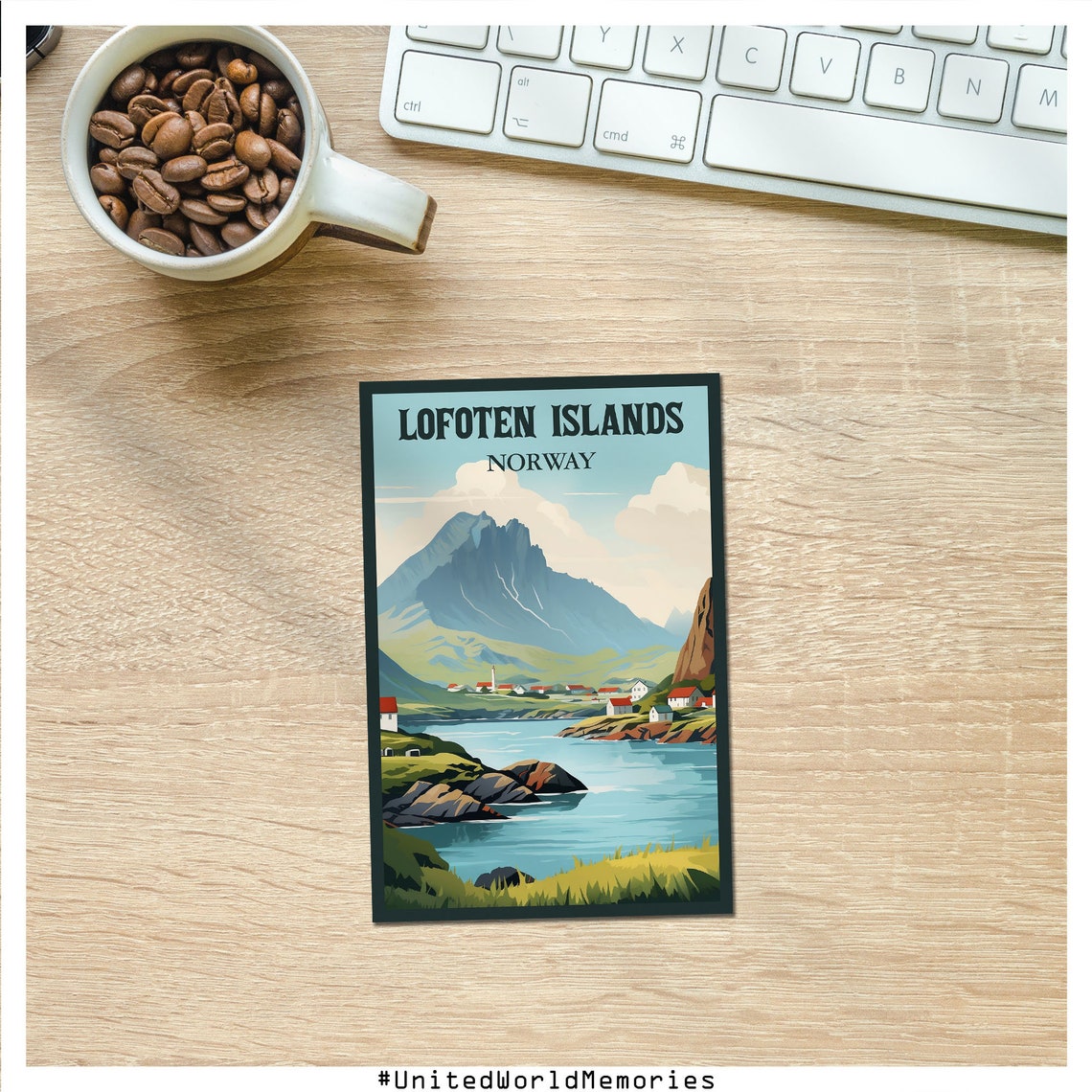 Lofoten Islands Poster Norway Travel Poster Lofoten Wall Art Lofoten Gifts Norway Vintage Poster Lofoten Print - Image 4
