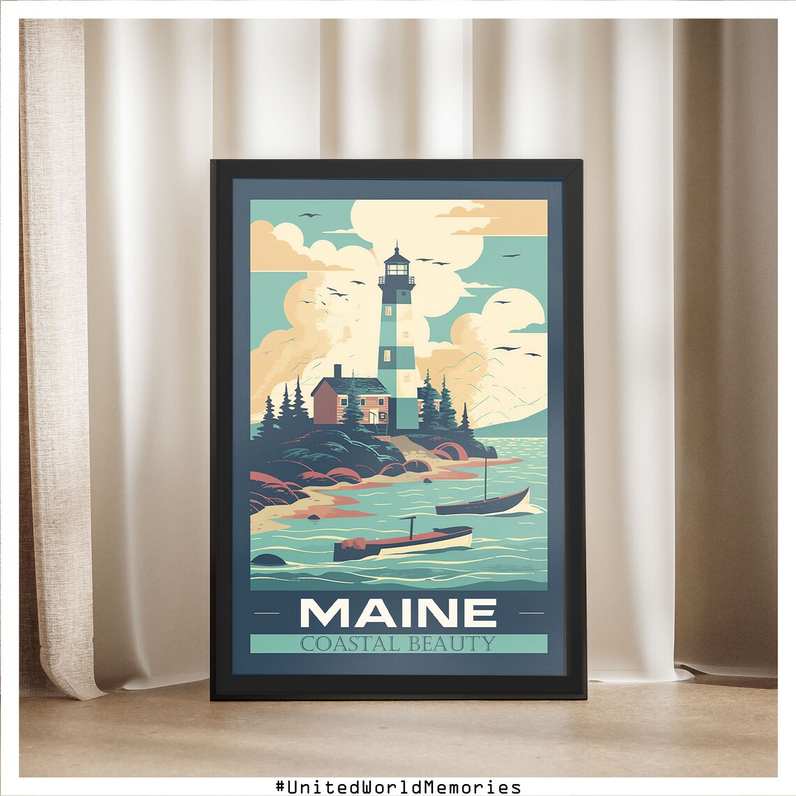Maine Vintage Travel Poster, State Wall Decor - Image 5