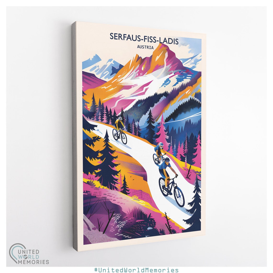 Bikepark Serfaus Fiss Ladis Downhill Dream Poster Mountain Bike Poster Austria Bike Park Print - Image 3