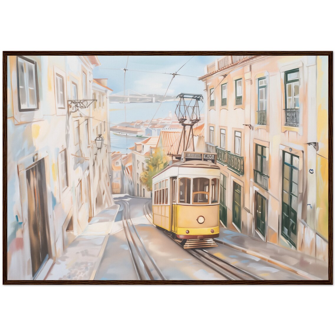 Lisbon Oil Painting, Portugal Cityscape Art Print