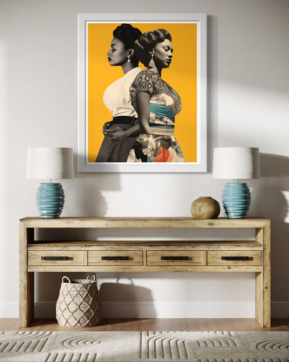 Bold Retro Women Portrait Art, Vintage Collage Print - Image 2