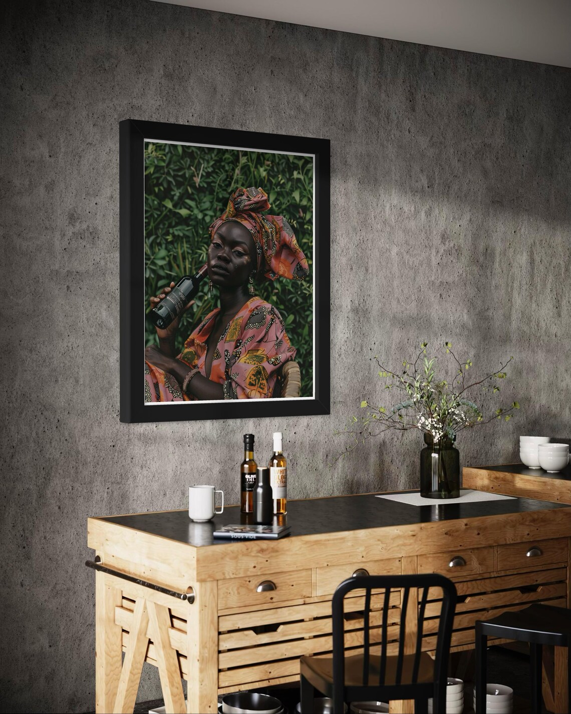 Modern African Woman Headwrap Portrait Art Print - Image 6