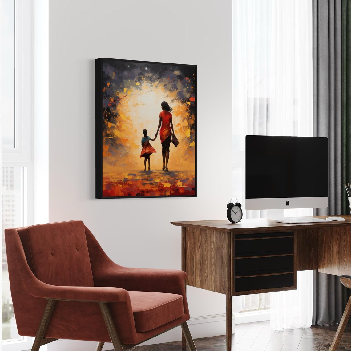 African Woman Art African Mother Child Print Abstract Mother And Daughter Art Sweet Mother Wall Decor Instant - Image 6