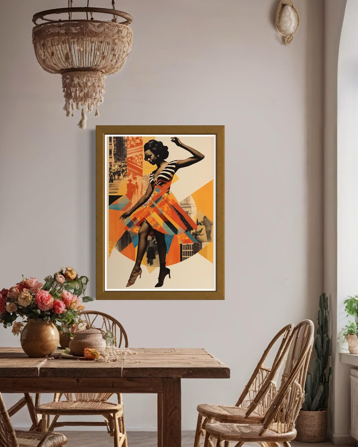 Romantic Vintage Black Girl Art Print, Rustic Decor - Image 4