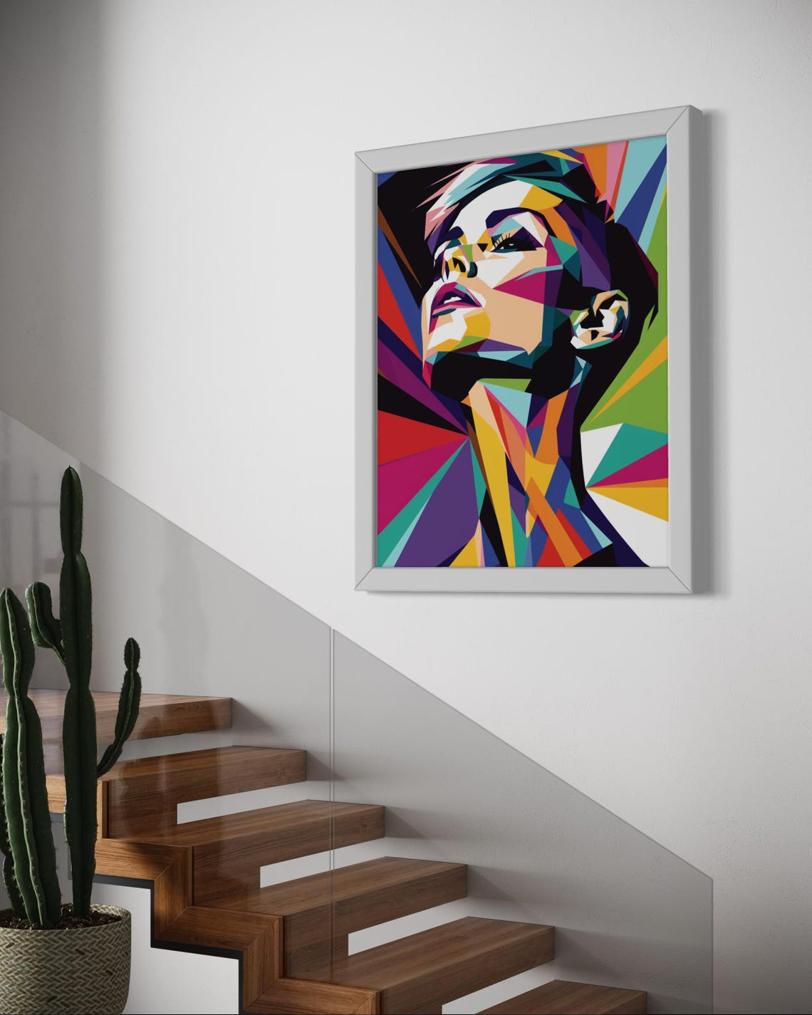 Vibrant Abstract Portrait Wall Art Bold Colorful Geometric Artwork Modern Statement Art Print For Home Office Or Studio - Image 7