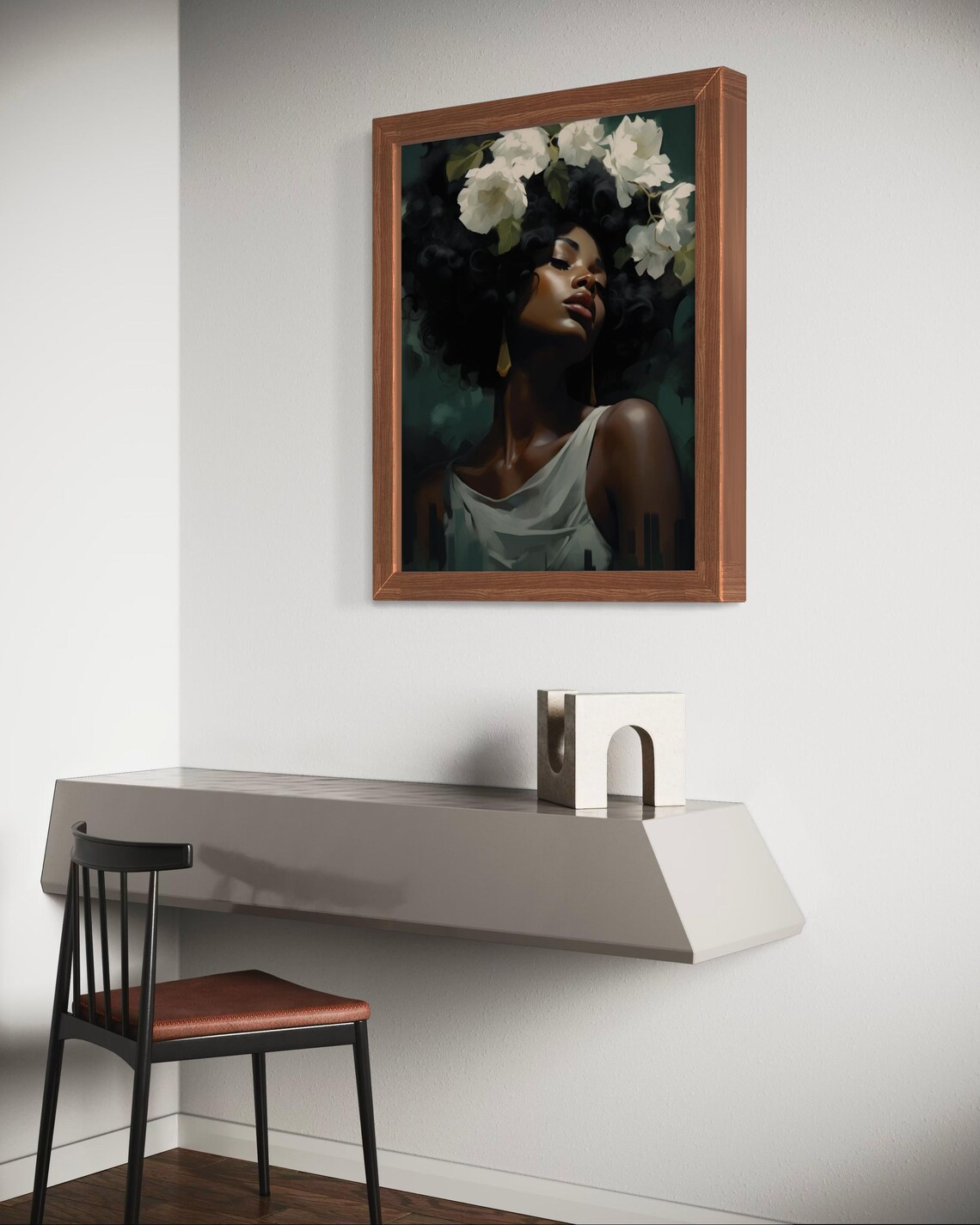 Black Woman Floral Art Print, Afrocentric Portrait - Image 5