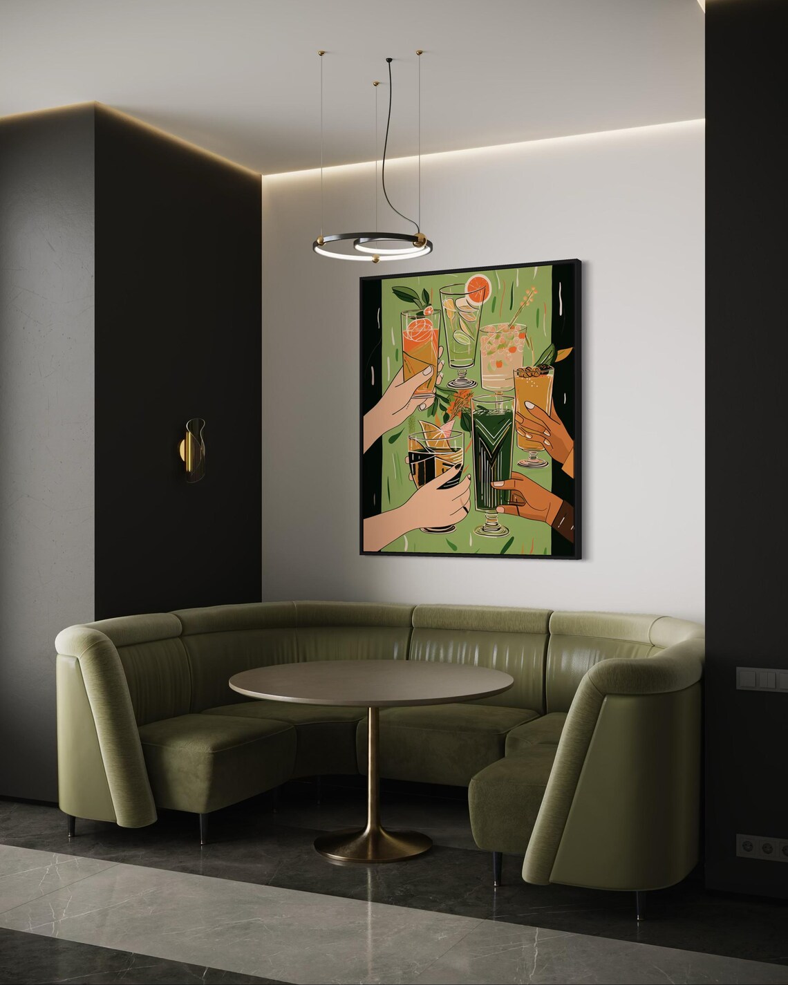 Cheers Drink Illustration, Bar Or Kitchen Decor - Image 3
