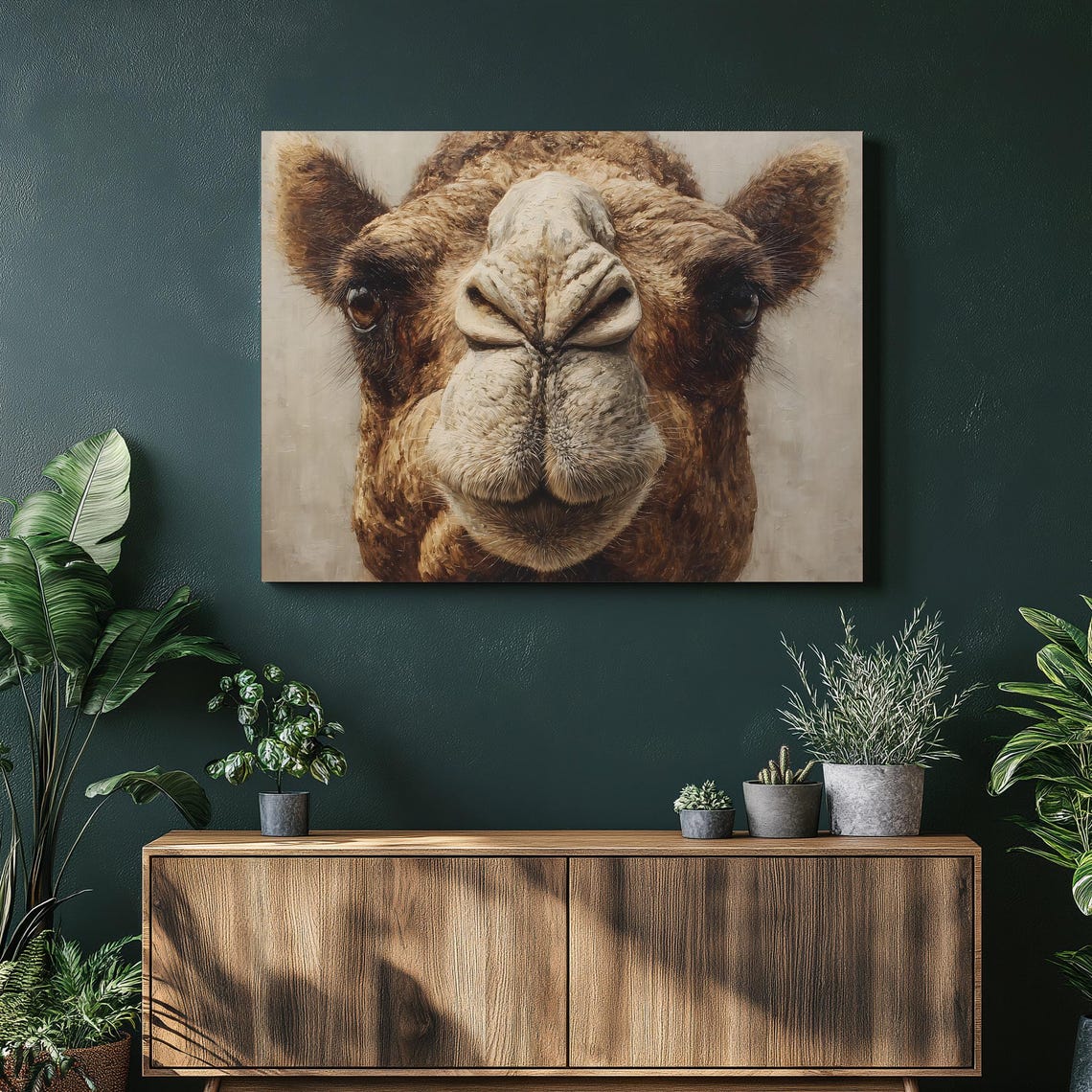 Camel Face Close Up Hyperrealistic Desert Wildlife Canvas Print