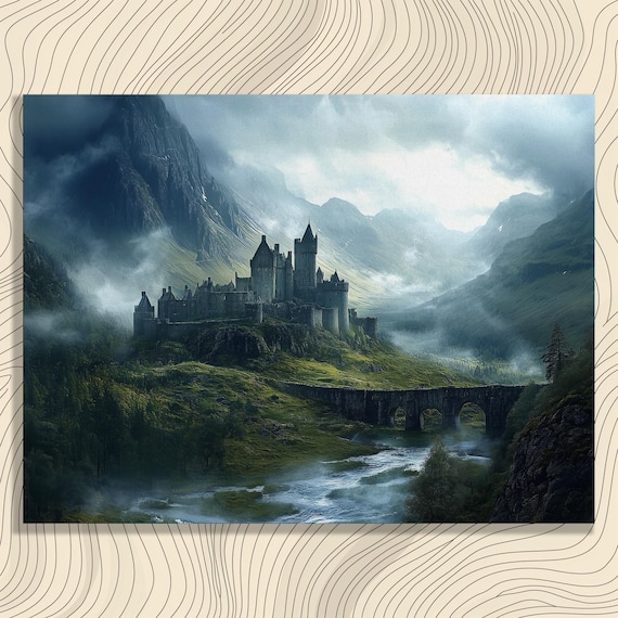 Scotland Fantasy-Inspired Highlands Landscape Art Print