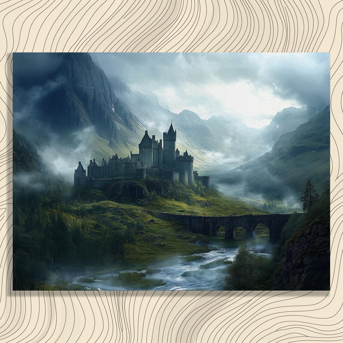 Scotland Fantasy-Inspired Highlands Landscape Art Print