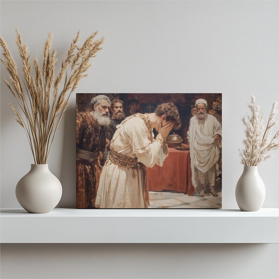 Prodigal Son Return Biblical Reconciliation Painting Wall Art