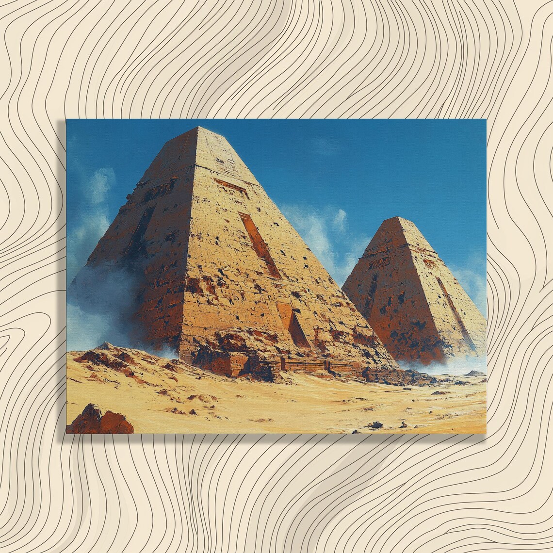 Sudan Ancient Nubian Structures Desert Travel Poster